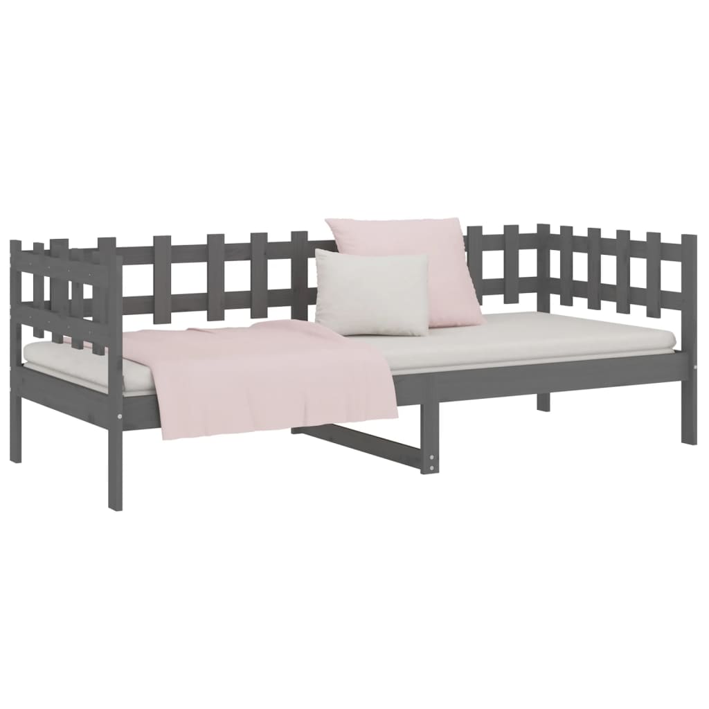 Solid Pine Grey Day Bed 90x200 cm - No Mattress Included