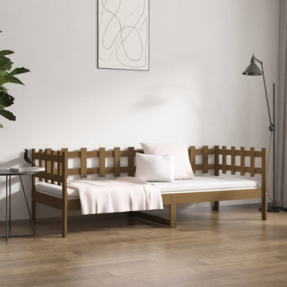 Solid Pine Wood Day Bed, Honey Brown 90x200 cm - No Mattress