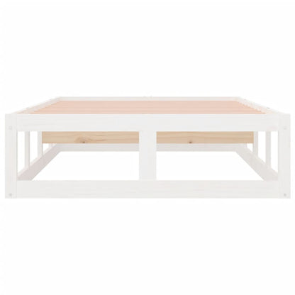 White Solid Wood Bed Frame 90x200 cm - No Mattress Included