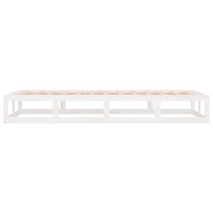 White Solid Wood Bed Frame 90x200 cm - No Mattress Included