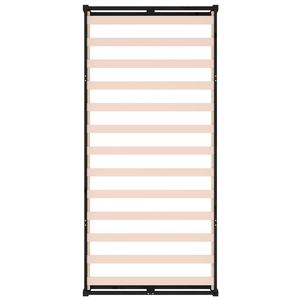 Solid Wood Black Bed Frame 90x200 cm - No Mattress Included