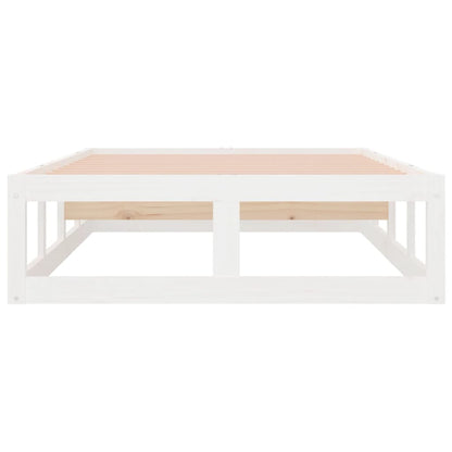 Solid Wood Bed Frame 100x200 cm - White Finish, No Mattress