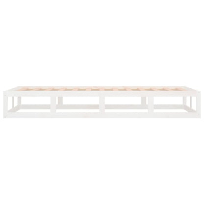 Solid Wood Bed Frame 100x200 cm - White Finish, No Mattress