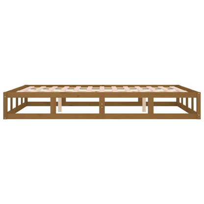 Solid Wood King Bed Frame, Honey Brown 150x200 cm, No Mattress