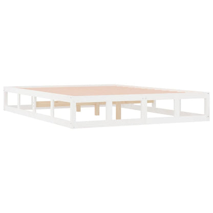 Solid Wood White Super King Bed Frame 180x200 cm