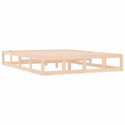 Solid Wood Bed Frame 200x200 cm - Sturdy, Elegant Design