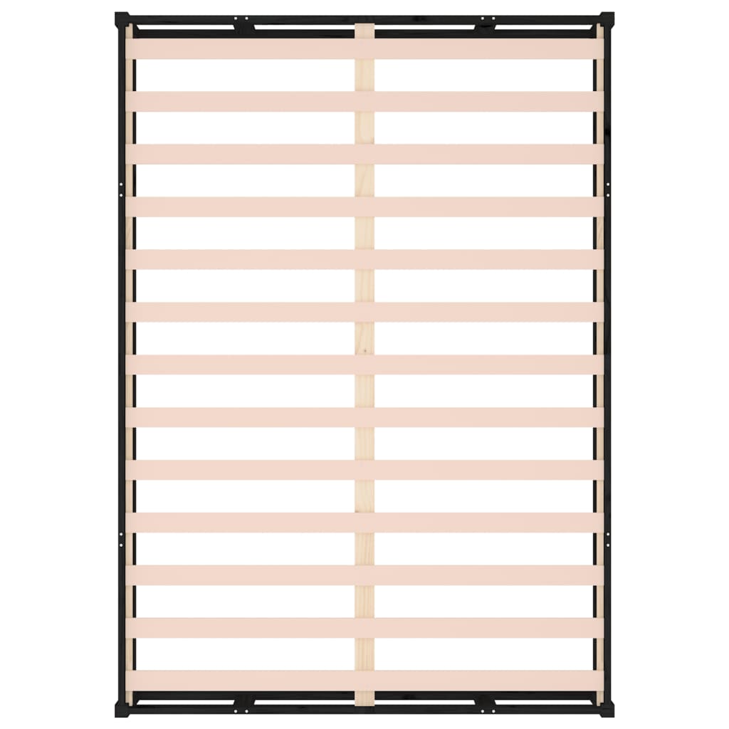 Solid Wood Black Bed Frame 200x200 cm – No Mattress Included
