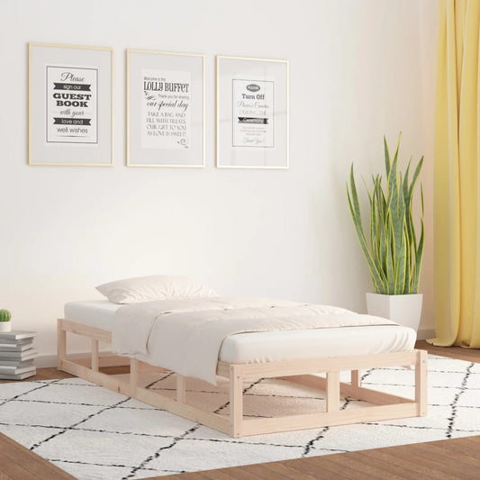 Solid Wood Small Single Bed Frame 75x190 cm - No Mattress Included