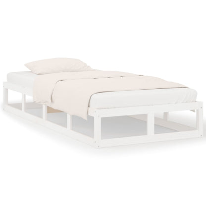 Solid Wood White Bed Frame 75x190 cm - Small Single (No Mattress)