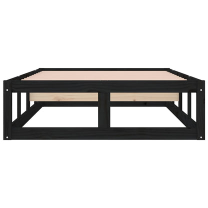 Solid Wood Black Bed Frame 75x190cm - Small Single, No Mattress