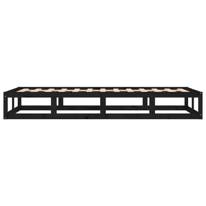 Solid Wood Black Bed Frame 75x190cm - Small Single, No Mattress