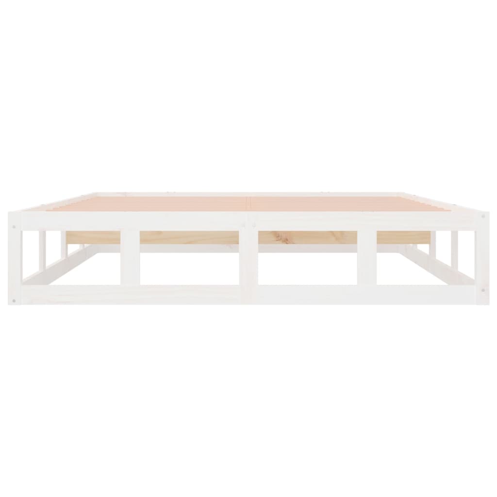 Solid Wood White Bed Frame 120x190 cm Small Double (No Mattress)