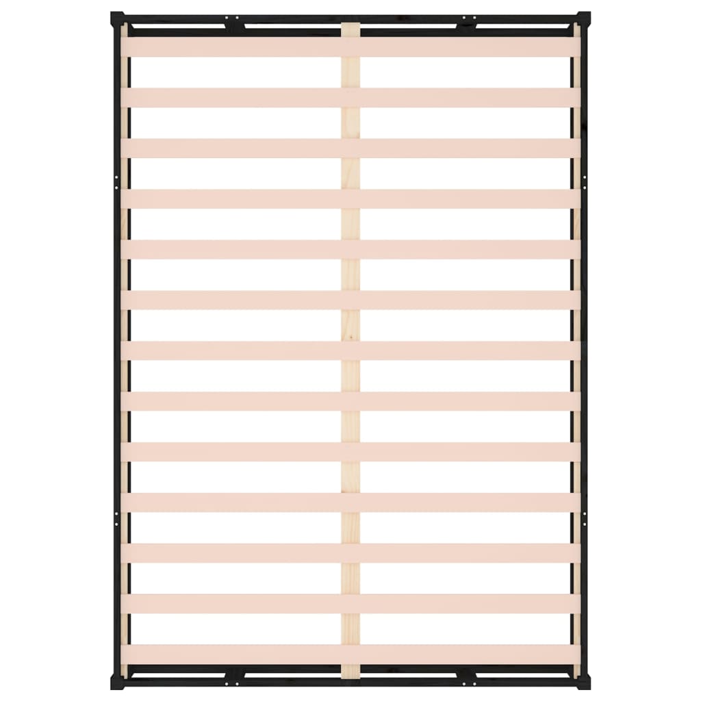 Solid Wood Black Bed Frame 140x190 cm - No Mattress Included