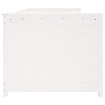 Solid Wood Pine Day Bed Frame, White 80x200 cm (Mattress Not Included)