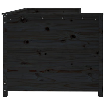Solid Pine Day Bed Frame 80x200cm - Sleek Black Finish