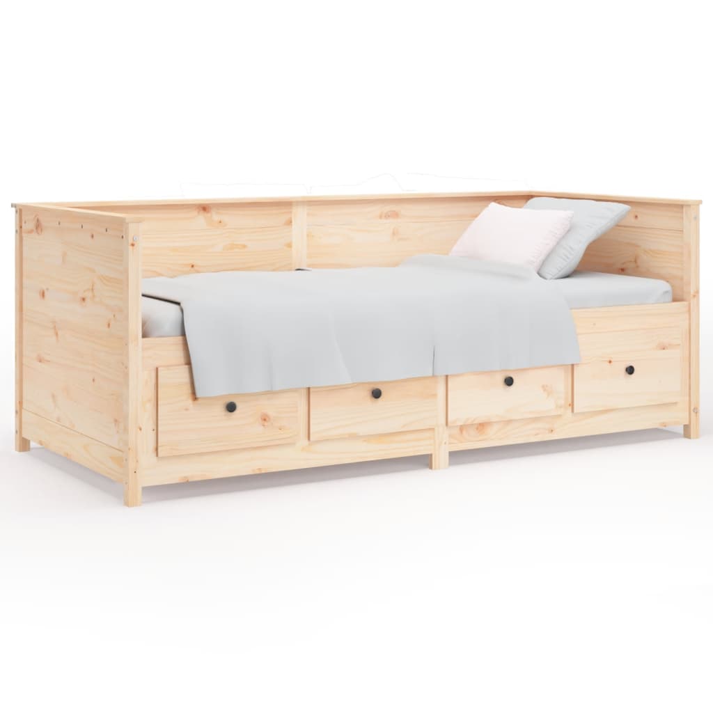 Solid Pine Day Bed Frame 75x190 cm - Small Single Wood Finish