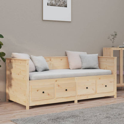 Solid Pine Day Bed Frame 75x190 cm - Small Single Wood Finish