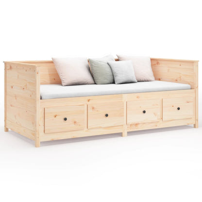 Solid Pine Day Bed Frame 75x190 cm - Small Single Wood Finish