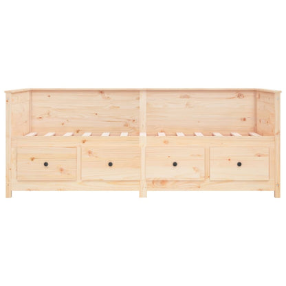 Solid Pine Day Bed Frame 75x190 cm - Small Single Wood Finish