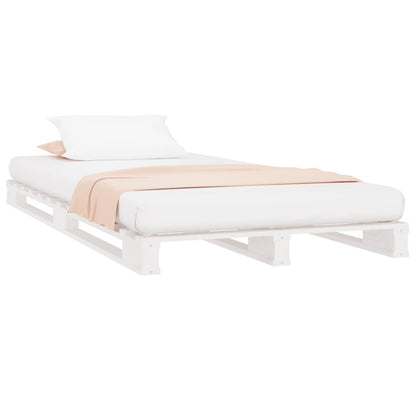 White Solid Wood Pallet Bed Frame 90x200 cm - Mattress Not Included