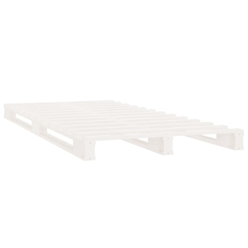 White Solid Wood Pallet Bed Frame 90x200 cm - Mattress Not Included