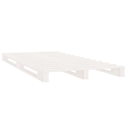 Solid Wood White Pallet Bed Frame 100x200 cm - No Mattress Included