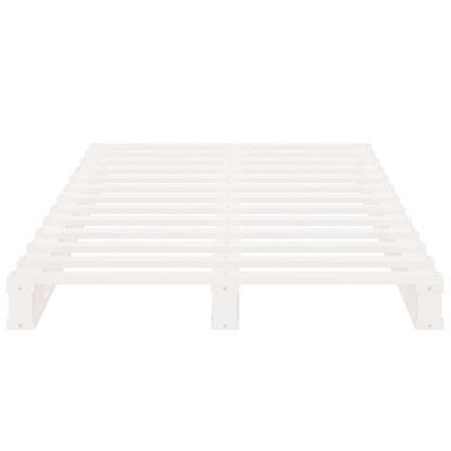 Solid Wood White Pallet Bed Frame 100x200 cm - No Mattress Included
