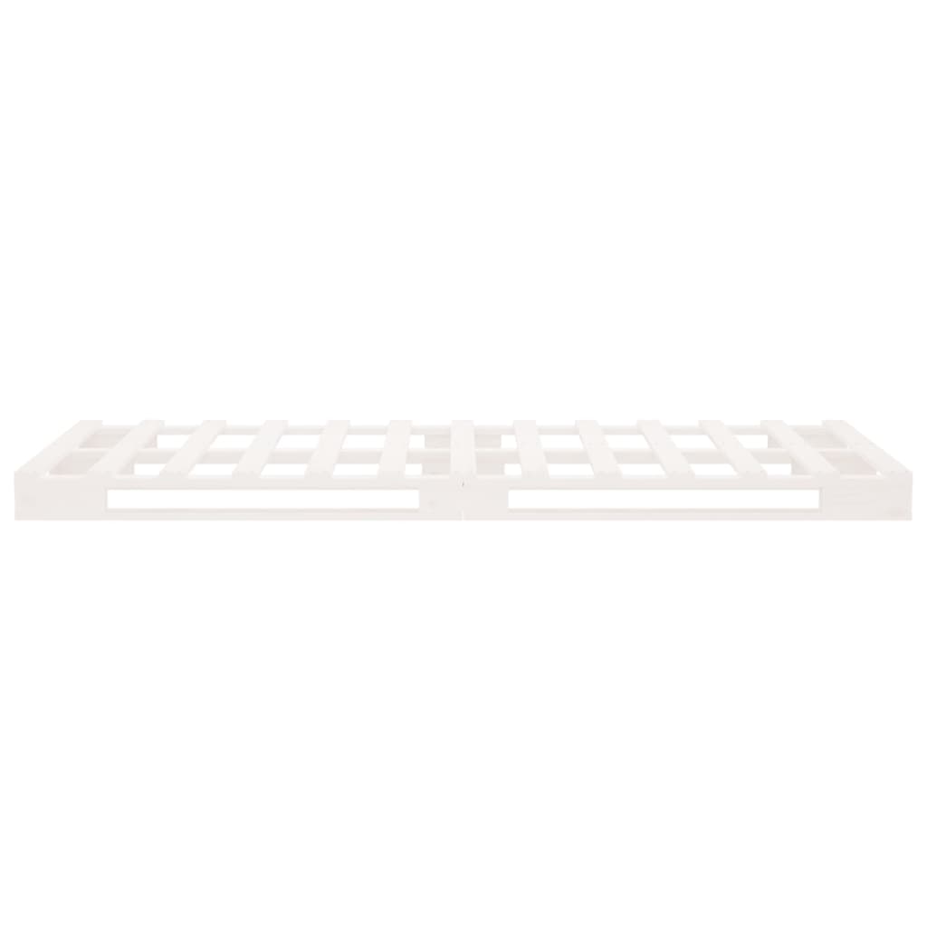 Solid Wood White Pallet Bed Frame 100x200 cm - No Mattress Included