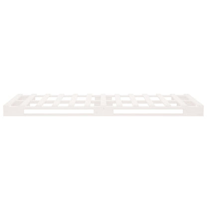 Solid Wood White Pallet Bed Frame 100x200 cm - No Mattress Included