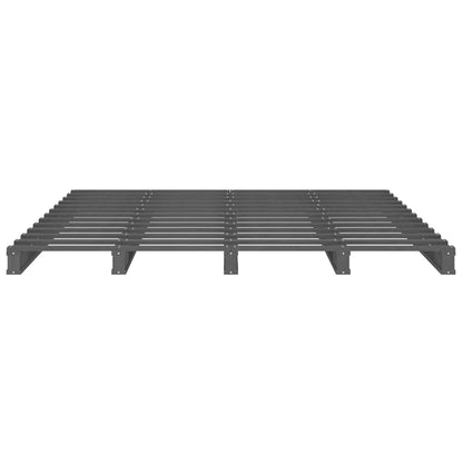 Grey Solid Wood Pallet Bed Frame 120x200 cm - Mattress Not Included