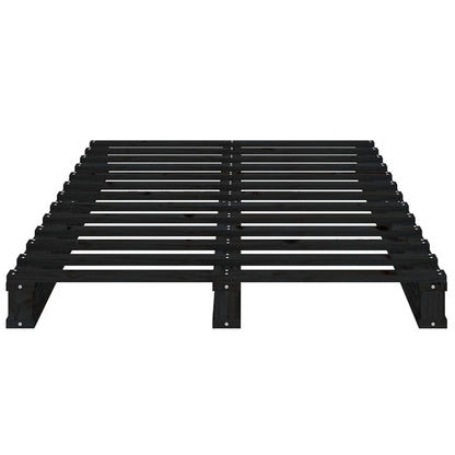 Solid Wood Black Pallet Bed Frame - Small Single, No Mattress