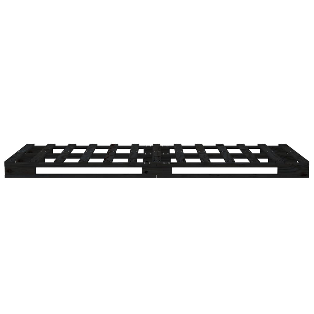 Solid Wood Black Pallet Bed Frame - Small Single, No Mattress