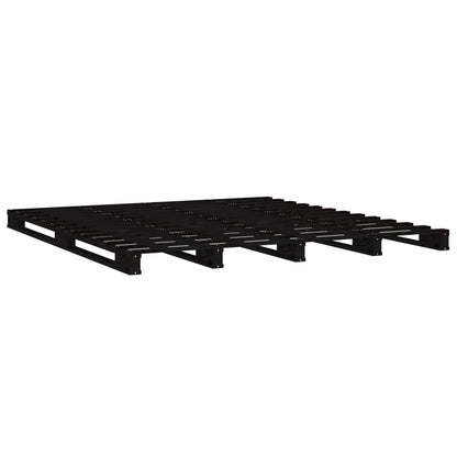 Solid Wood Black Pallet Bed Frame, Small Double (No Mattress)