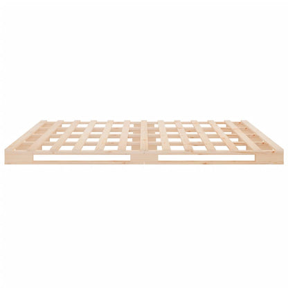 Solid Wood Double Pallet Bed Frame - No Mattress, Natural Finish