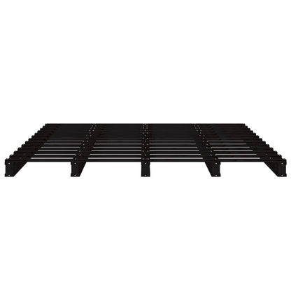 Black Solid Wood Double Pallet Bed Frame - No Mattress Included