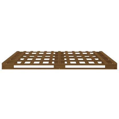 Solid Wood Honey Brown Pallet Bed Frame 140x190 cm, No Mattress