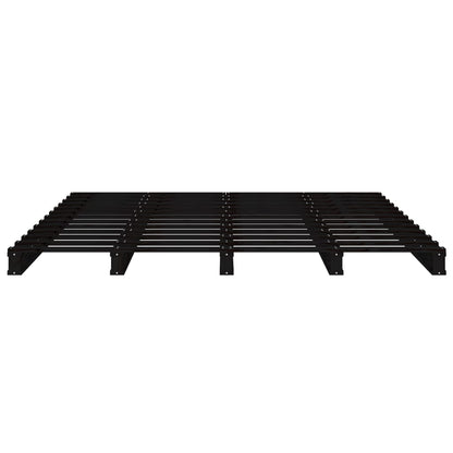 Solid Wood Pallet Bed Frame, Black, 140x190 cm - No Mattress