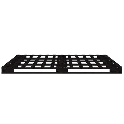 Solid Wood Pallet Bed Frame, Black, 140x190 cm - No Mattress