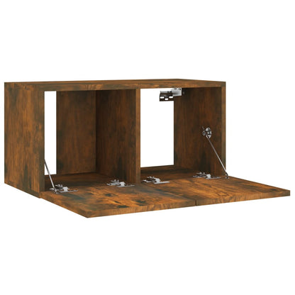 4 Piece TV Cabinet Set Smoked Oak Engineered Wood