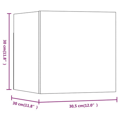 Wall-mounted TV Cabinets 8 pcs Smoked Oak 30.5x30x30 cm