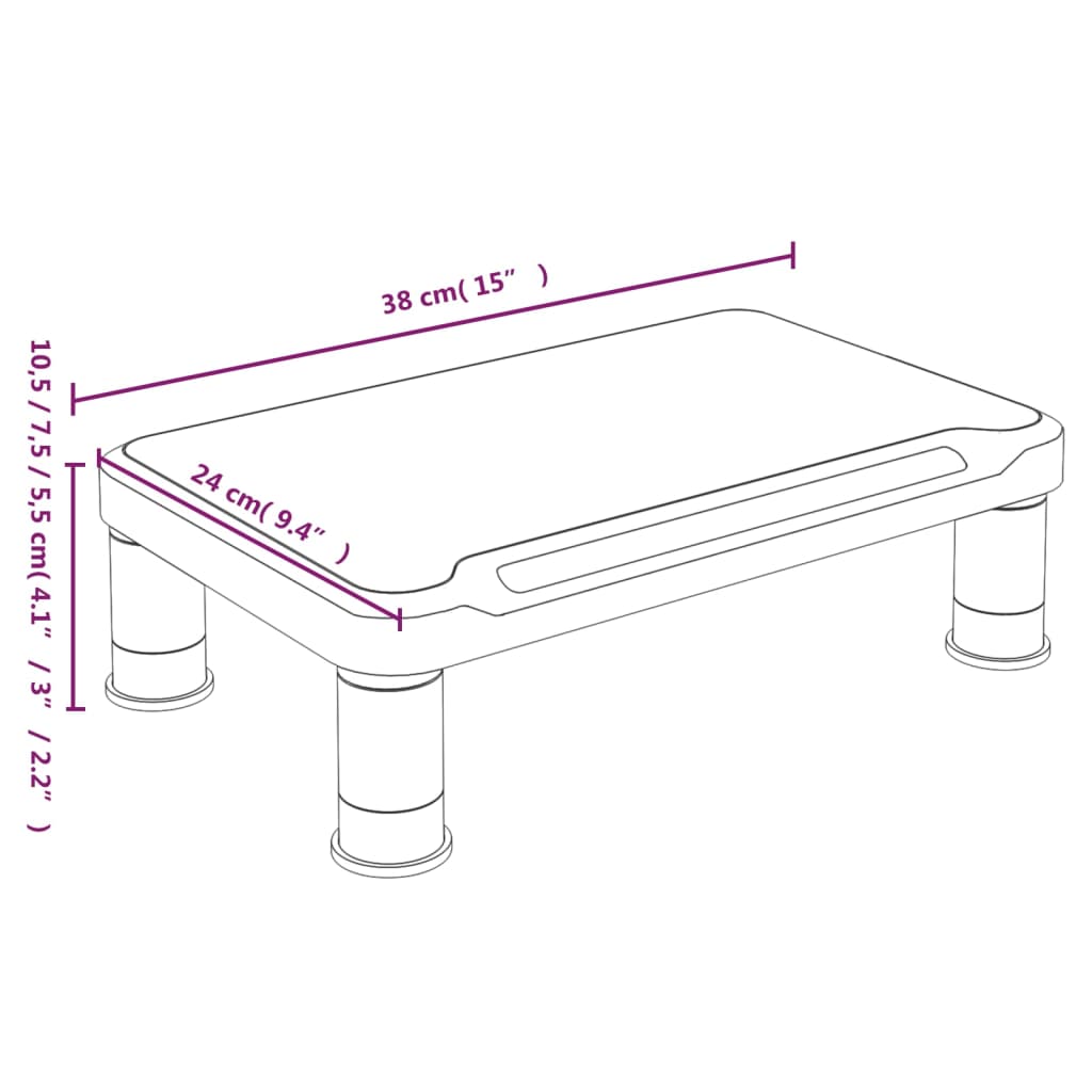 Monitor Stand Black 38x24x10.5 cm