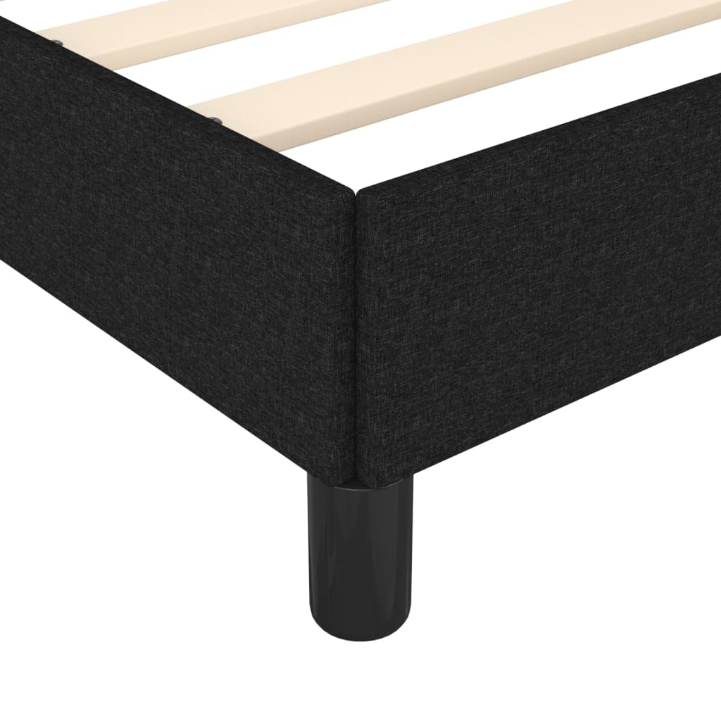 Black 90x190cm Single Bed Frame - Fabric Covered, No Mattress