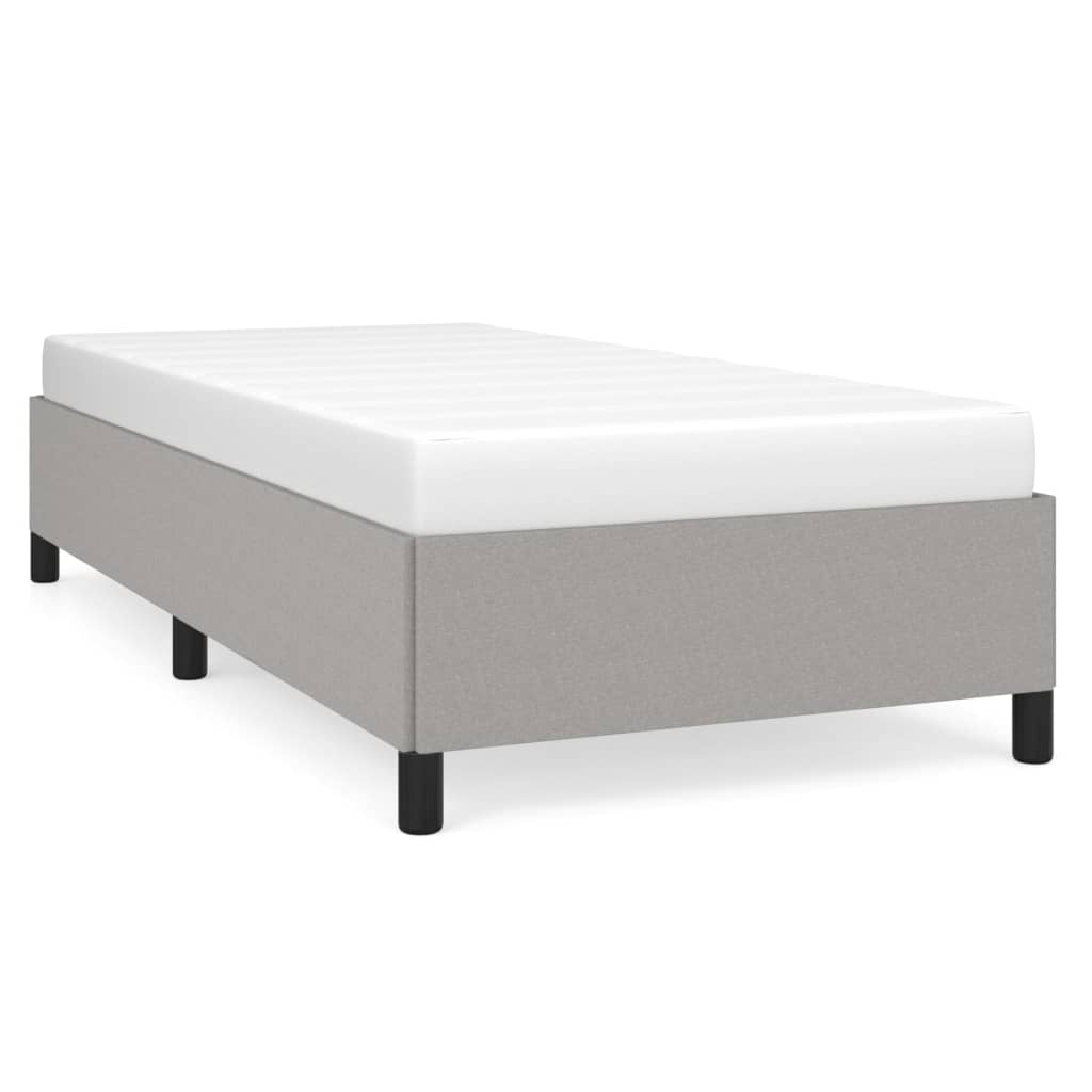Light Grey Single Fabric Bed Frame 90x190 cm - No Mattress
