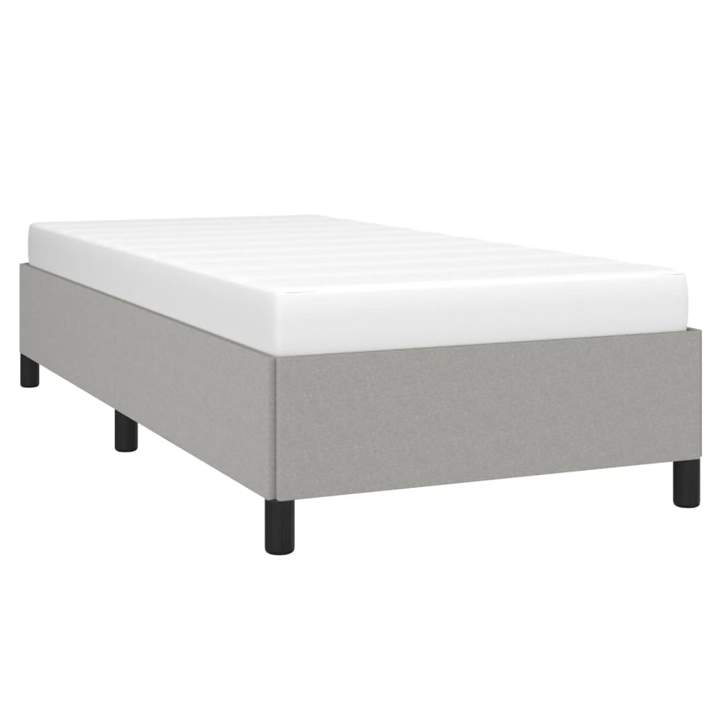 Light Grey Single Fabric Bed Frame 90x190 cm - No Mattress