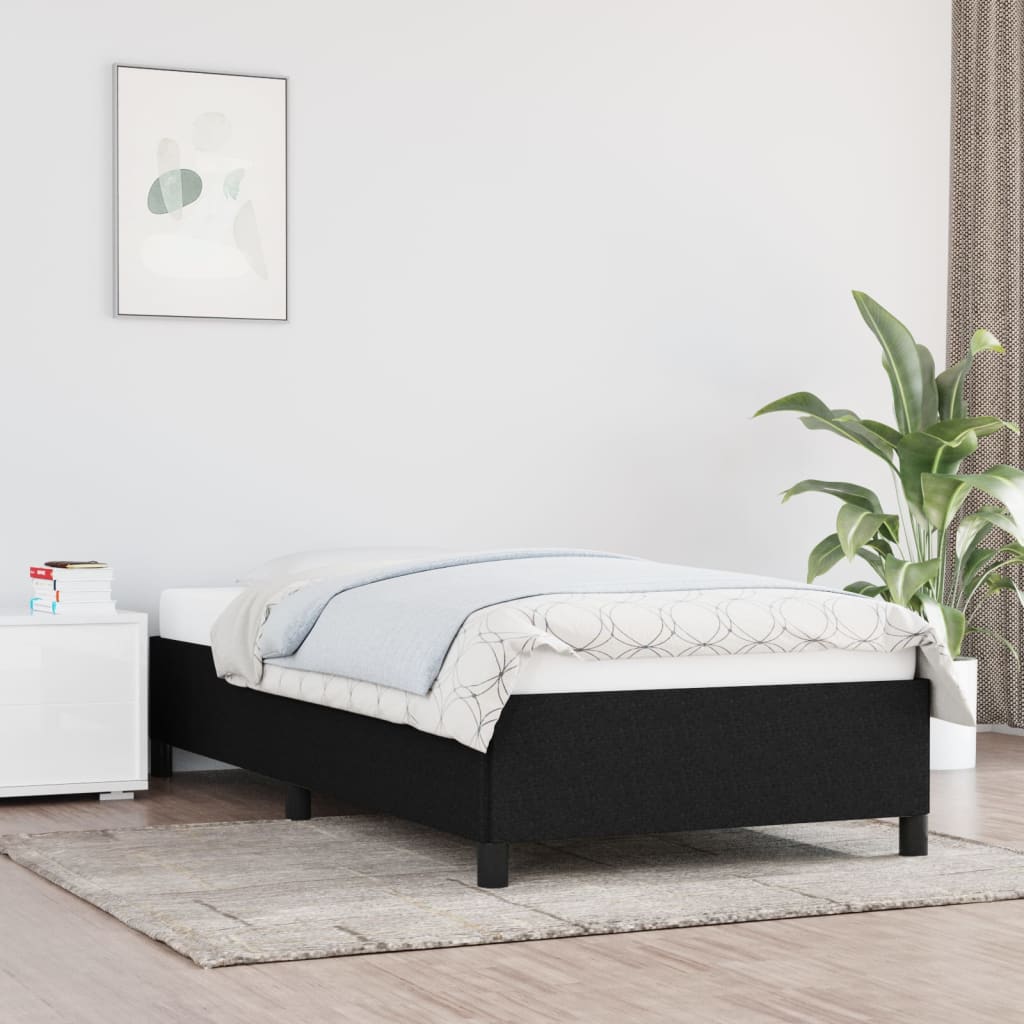 Bed Frame without Mattress Black 90x190 cm Single Single Fabric
