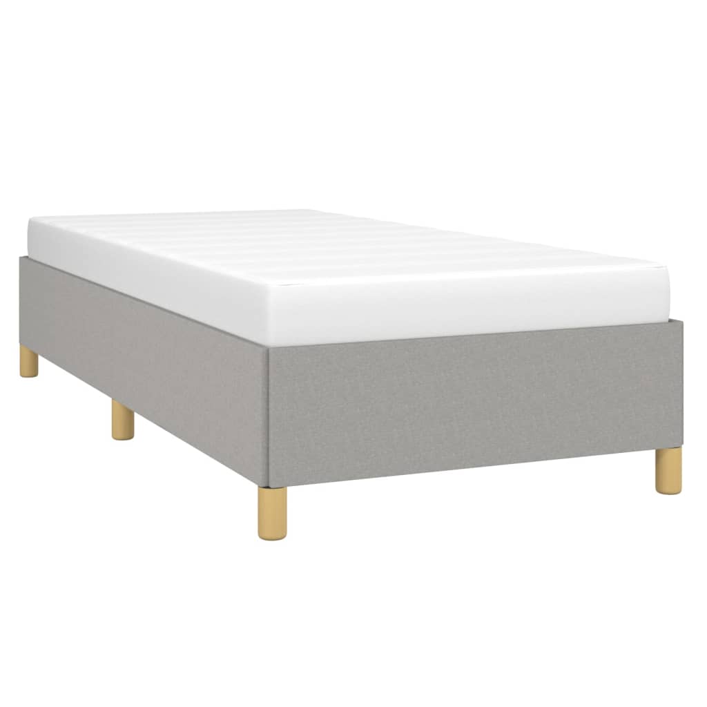 Light Grey Fabric Bed Frame - 90x190 cm Single Size (No Mattress)