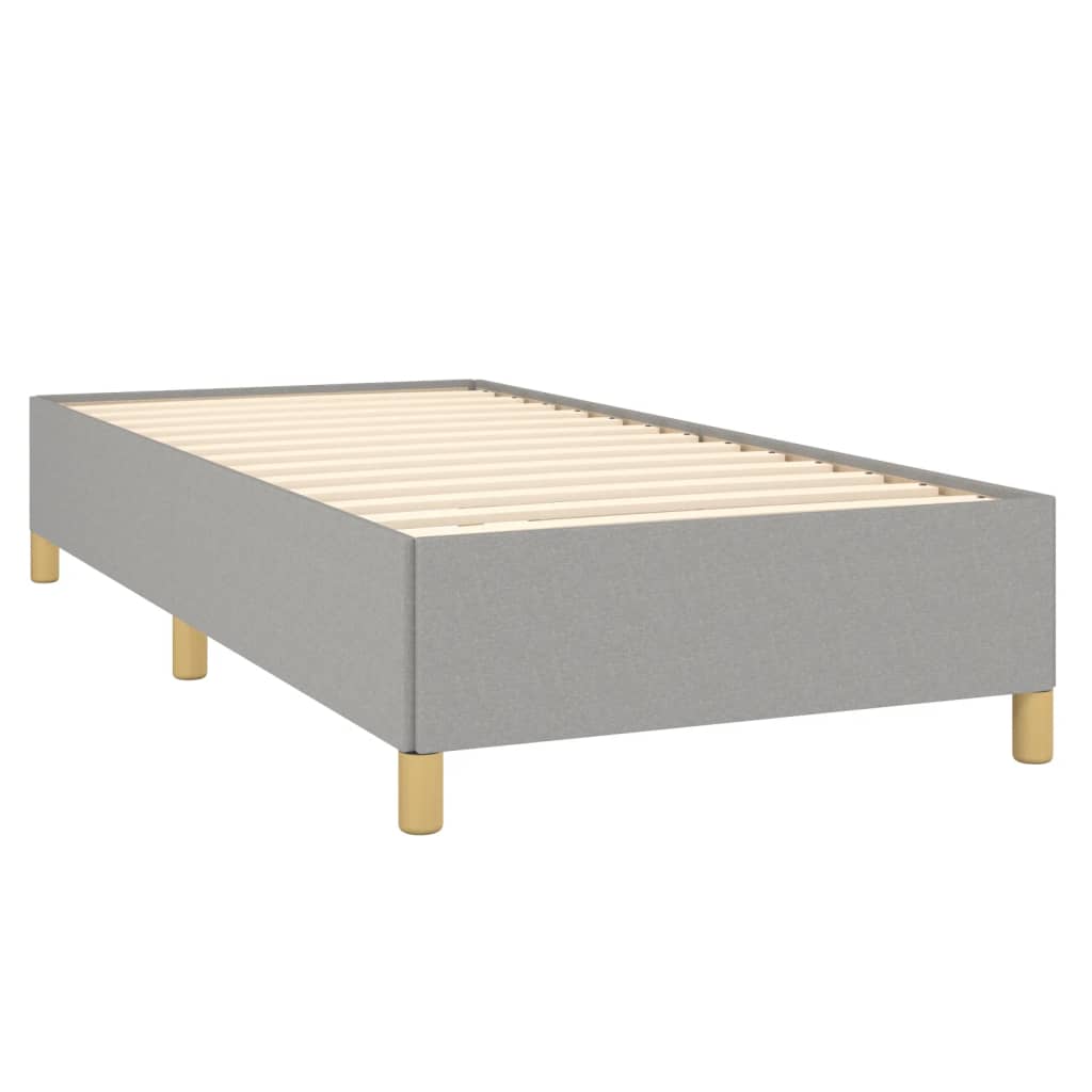 Light Grey Fabric Bed Frame - 90x190 cm Single Size (No Mattress)