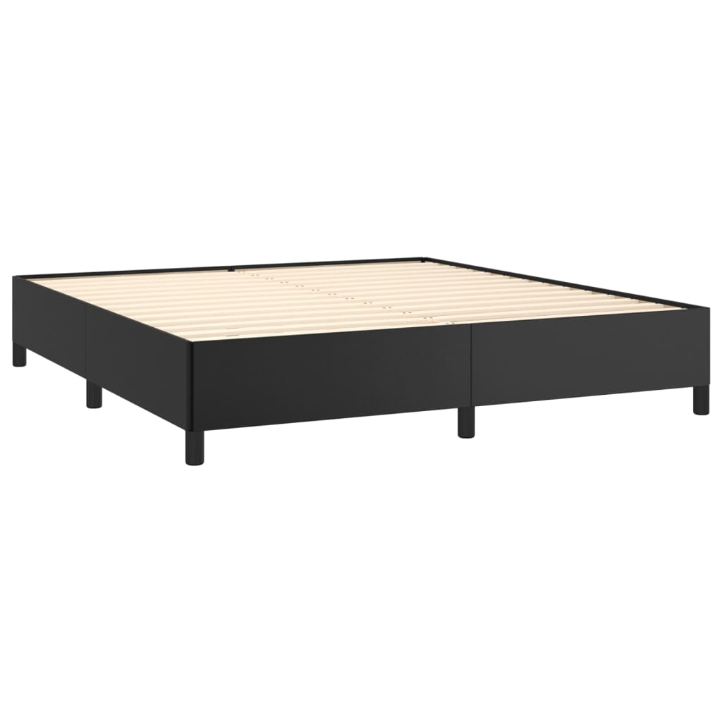 Black Super King Faux Leather Bed Frame - Mattress Not Included