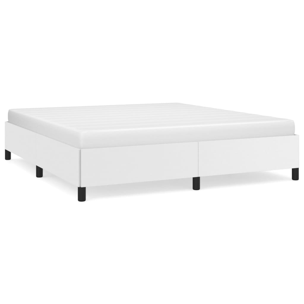 White Faux Leather Super King Bed Frame - No Mattress Included