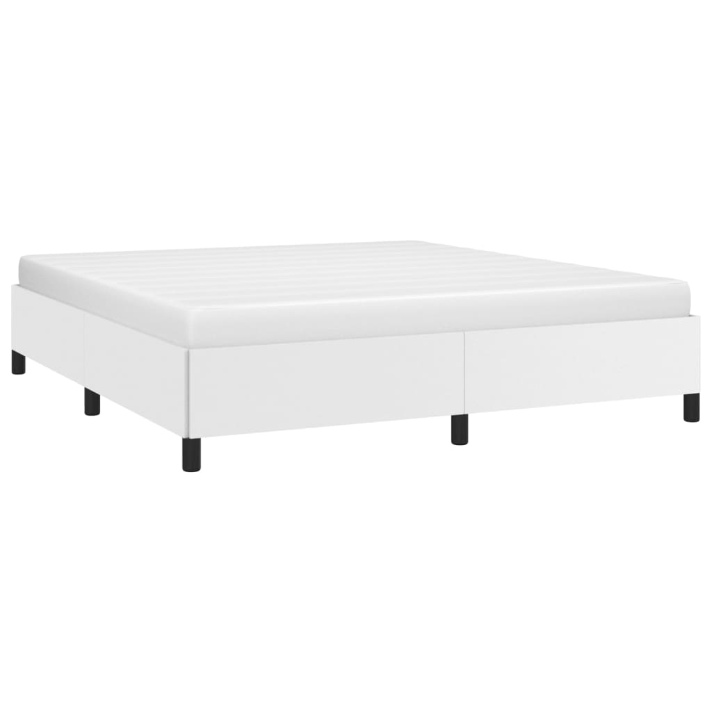 White Faux Leather Super King Bed Frame - No Mattress Included